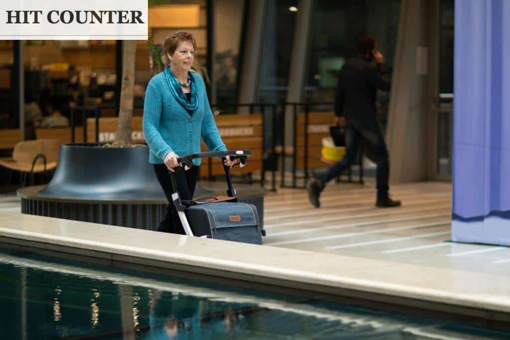 Woman walking in a mall