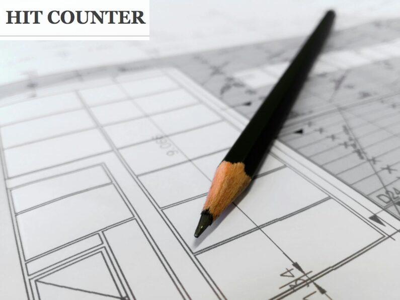 Detailed image of a black pencil resting on architectural blueprints, ideal for design and planning themes.