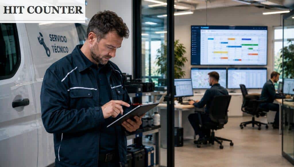Técnico gestionando una intervención desde una tablet