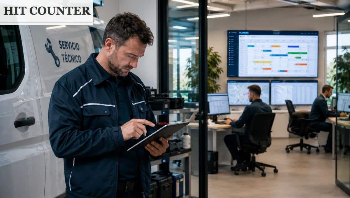 Técnico gestionando una intervención desde una tablet