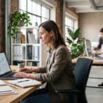 Equipo de una pequeña empresa trabajando con herramientas digitales